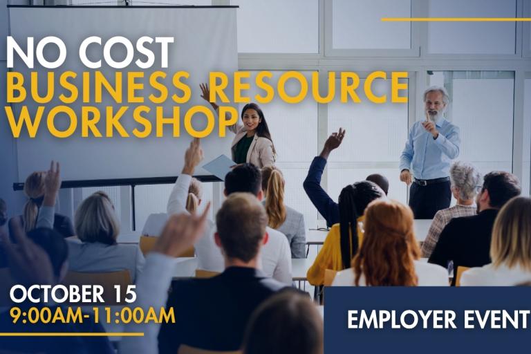 No Cost Business Resource Workshop Oct 15