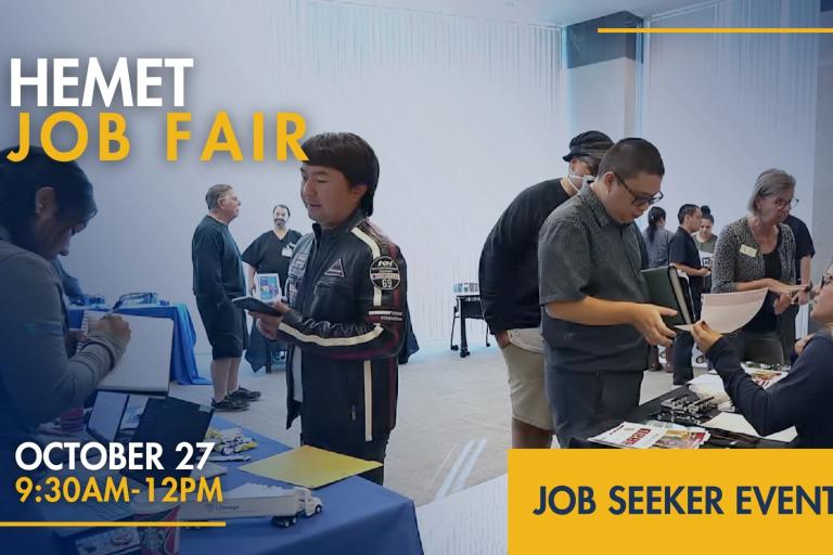 Hemet Job Fair Header Image October 27 9:30am-12pm