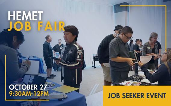 Hemet Job Fair Header Image October 27 9:30am-12pm