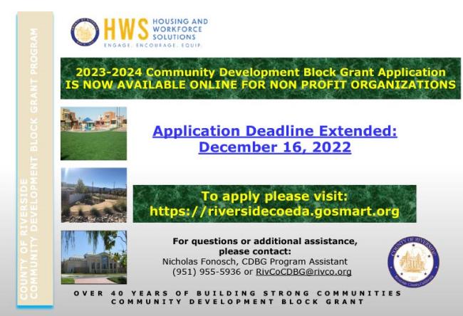 CDBG Application Extension 2022