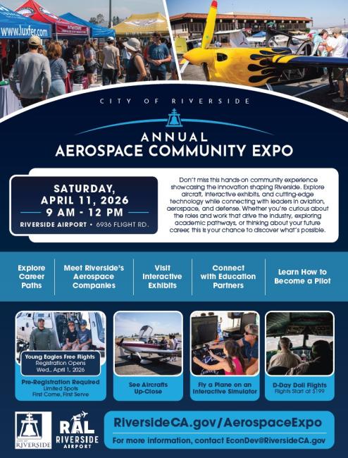 Riverside Annual Aerospace Community Expo Flyer