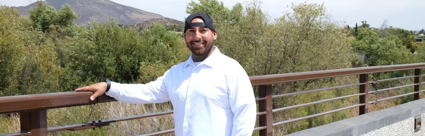 Steve from Murrieta reflects on his life out of prison standing on bridge in French Valley CA