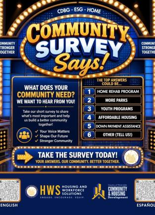 2027 CDBG Survey Poster What Does Your Community Need?